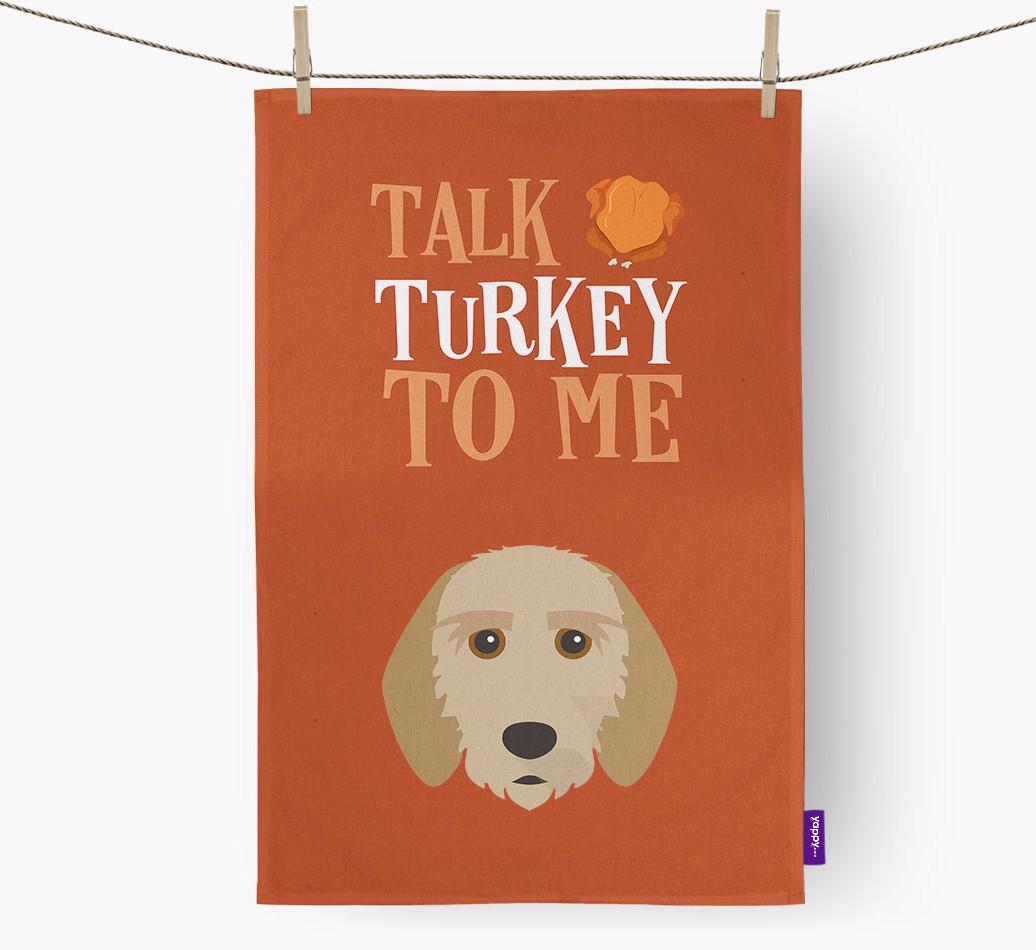 Talk Turkey To Me: Personalized {breedFullName} Dish Towel