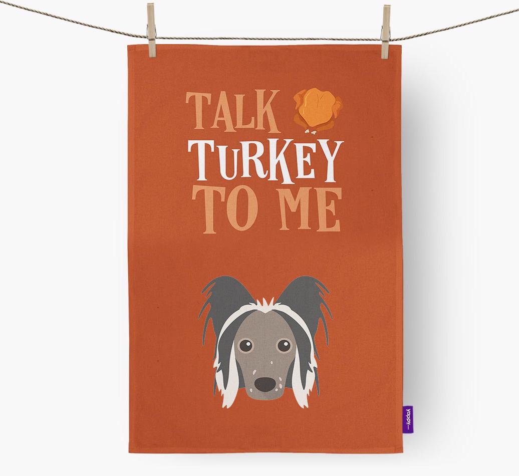 Talk Turkey To Me: Personalized {breedFullName} Dish Towel