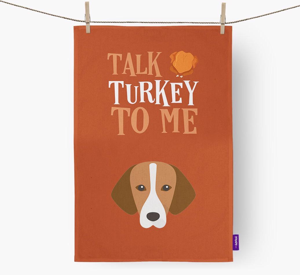 Talk Turkey To Me: Personalized {breedFullName} Dish Towel