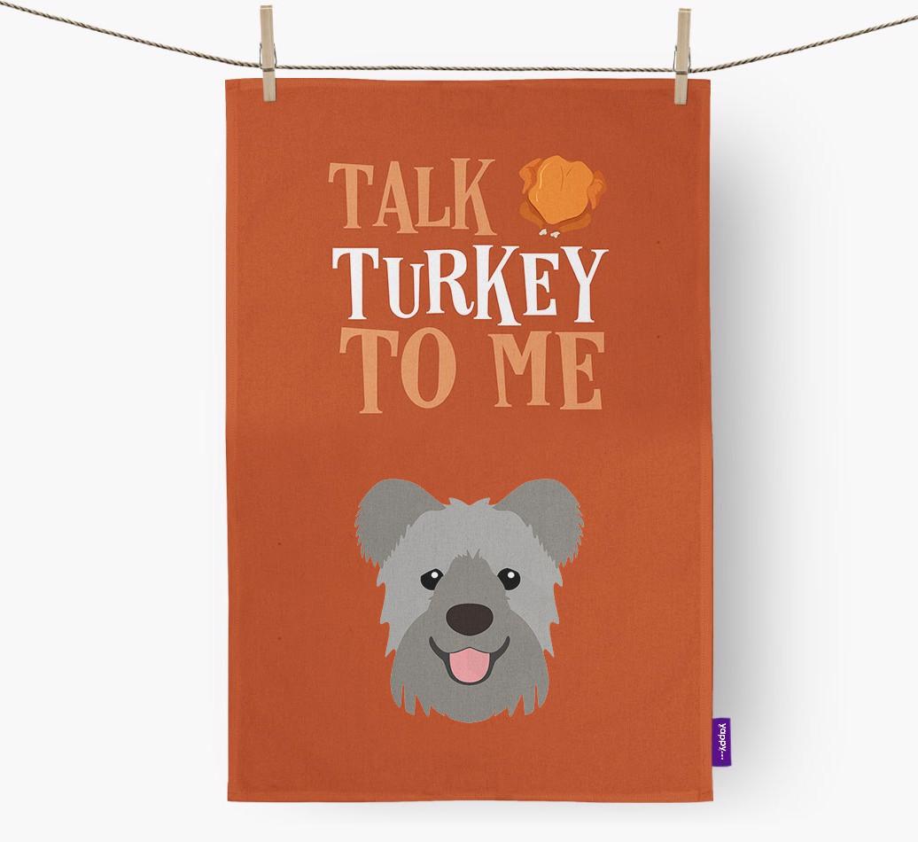 Talk Turkey To Me: Personalized {breedFullName} Dish Towel