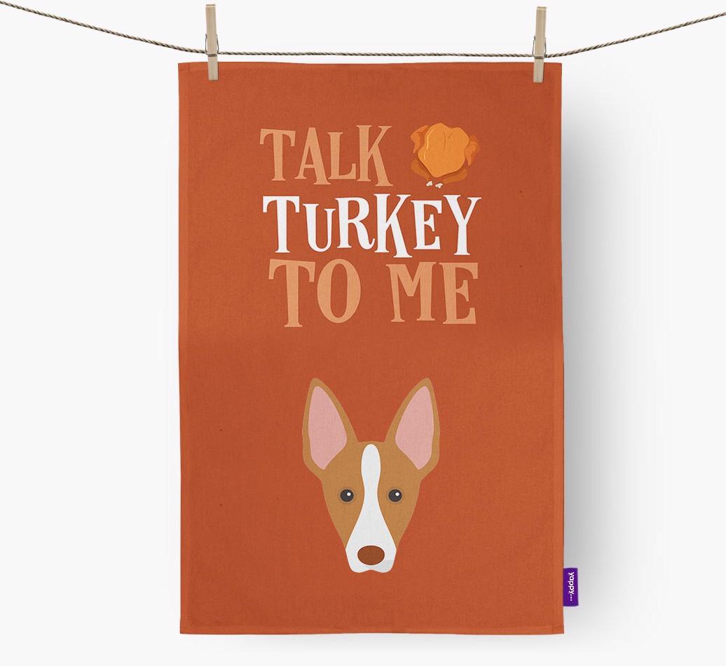 Talk Turkey To Me: Personalized {breedFullName} Dish Towel
