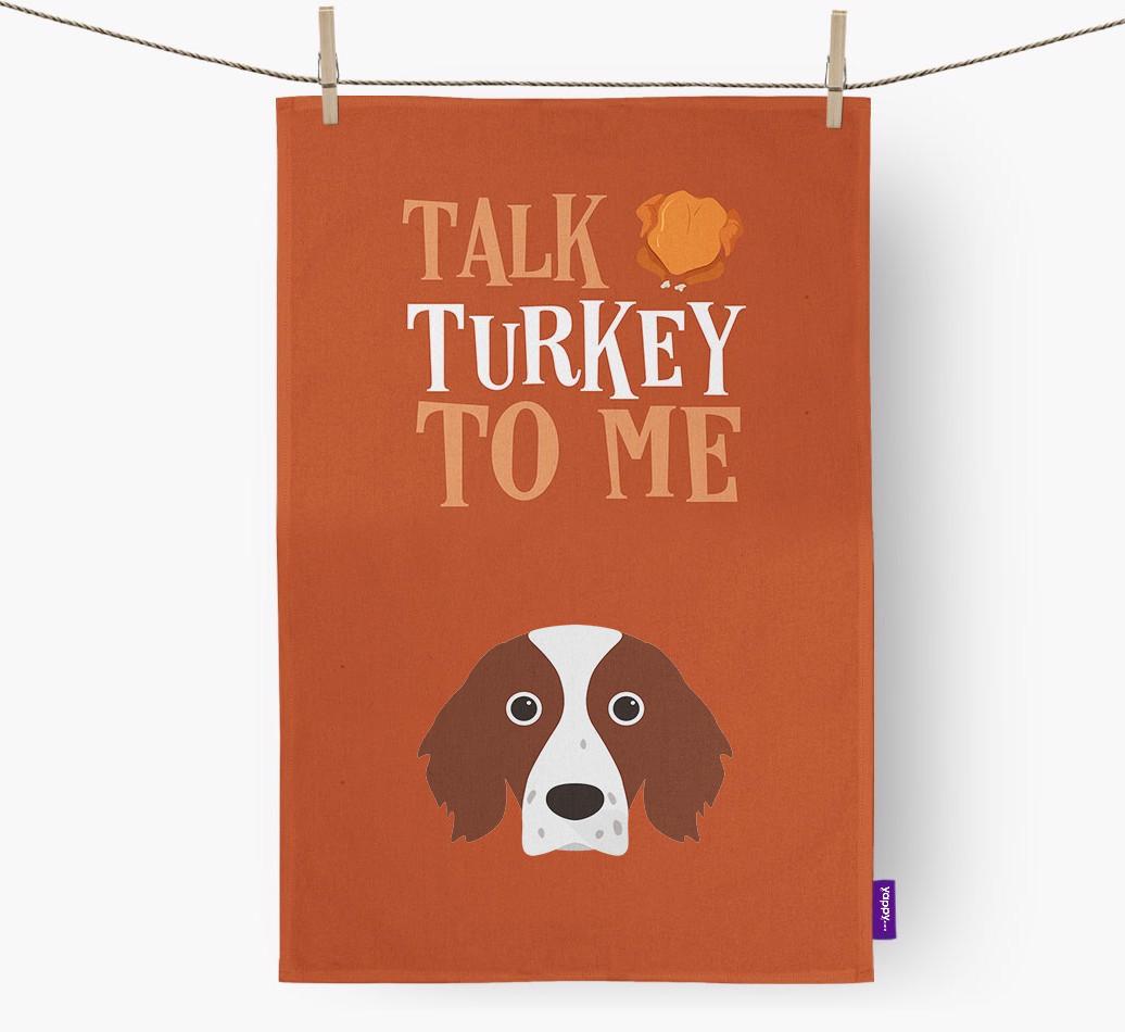 Talk Turkey To Me: Personalized {breedFullName} Dish Towel