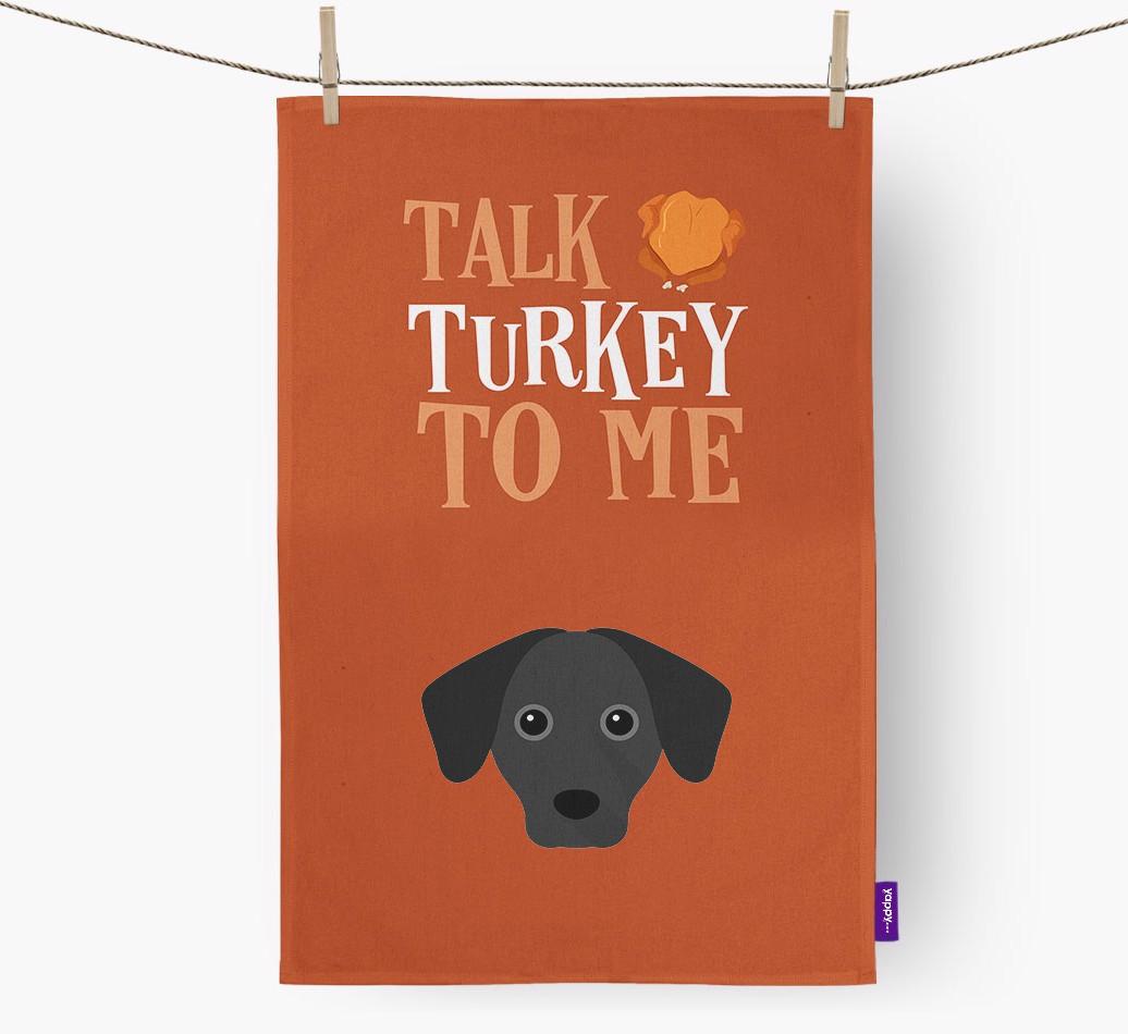 Talk Turkey To Me: Personalized {breedFullName} Dish Towel