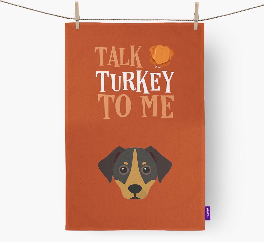 Talk Turkey To Me: Personalized {breedFullName} Dish Towel