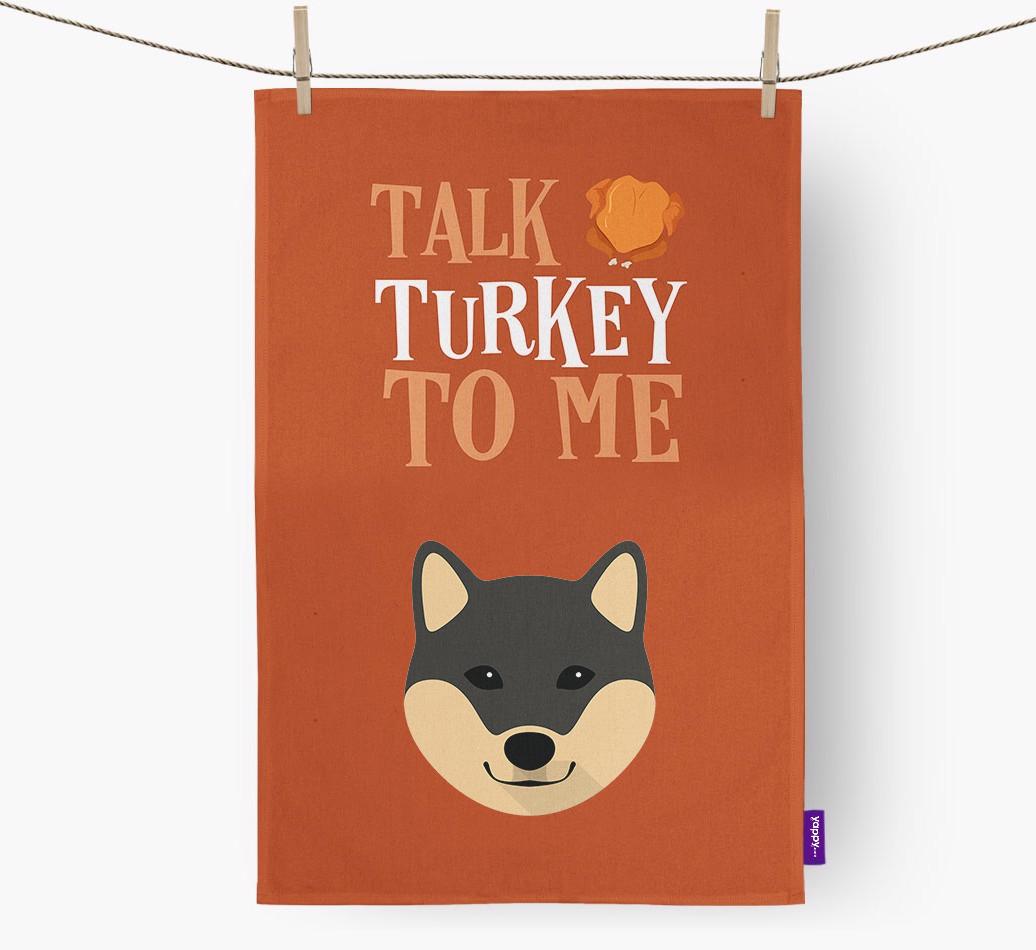 Talk Turkey To Me: Personalized {breedFullName} Dish Towel