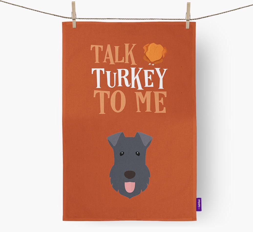Talk Turkey To Me: Personalized {breedFullName} Dish Towel