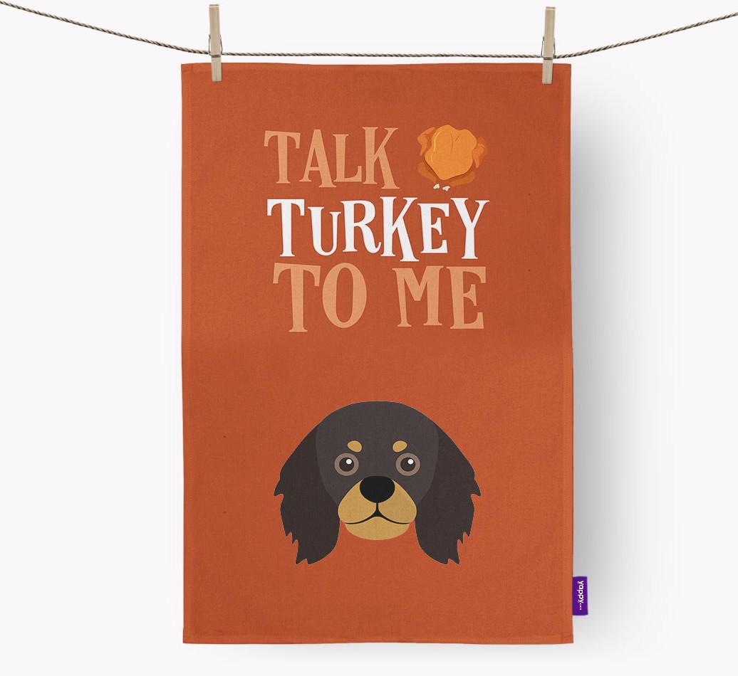 Talk Turkey To Me: Personalized {breedFullName} Dish Towel