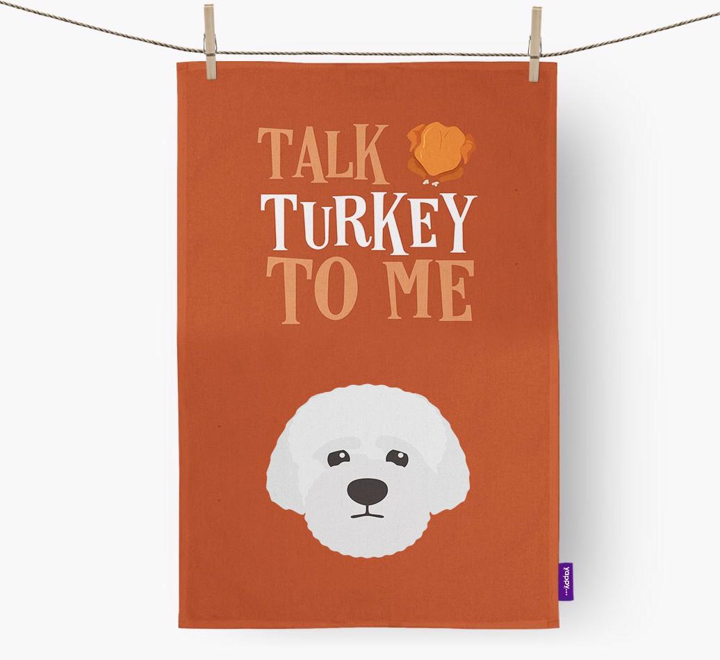Talk Turkey To Me: Personalized {breedFullName} Dish Towel