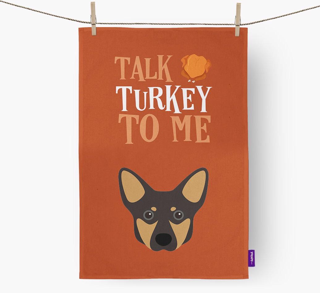 Talk Turkey To Me: Personalized {breedFullName} Dish Towel