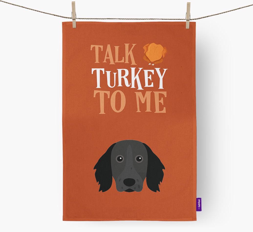 Talk Turkey To Me: Personalized {breedFullName} Dish Towel
