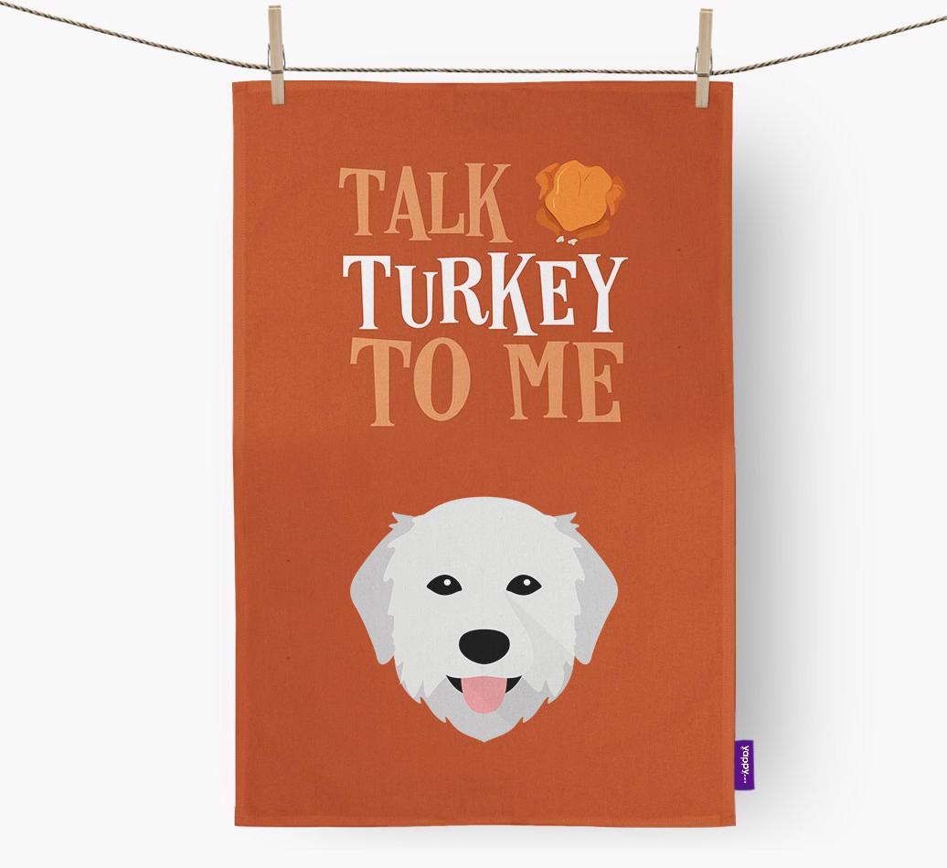 Talk Turkey To Me: Personalized {breedFullName} Dish Towel