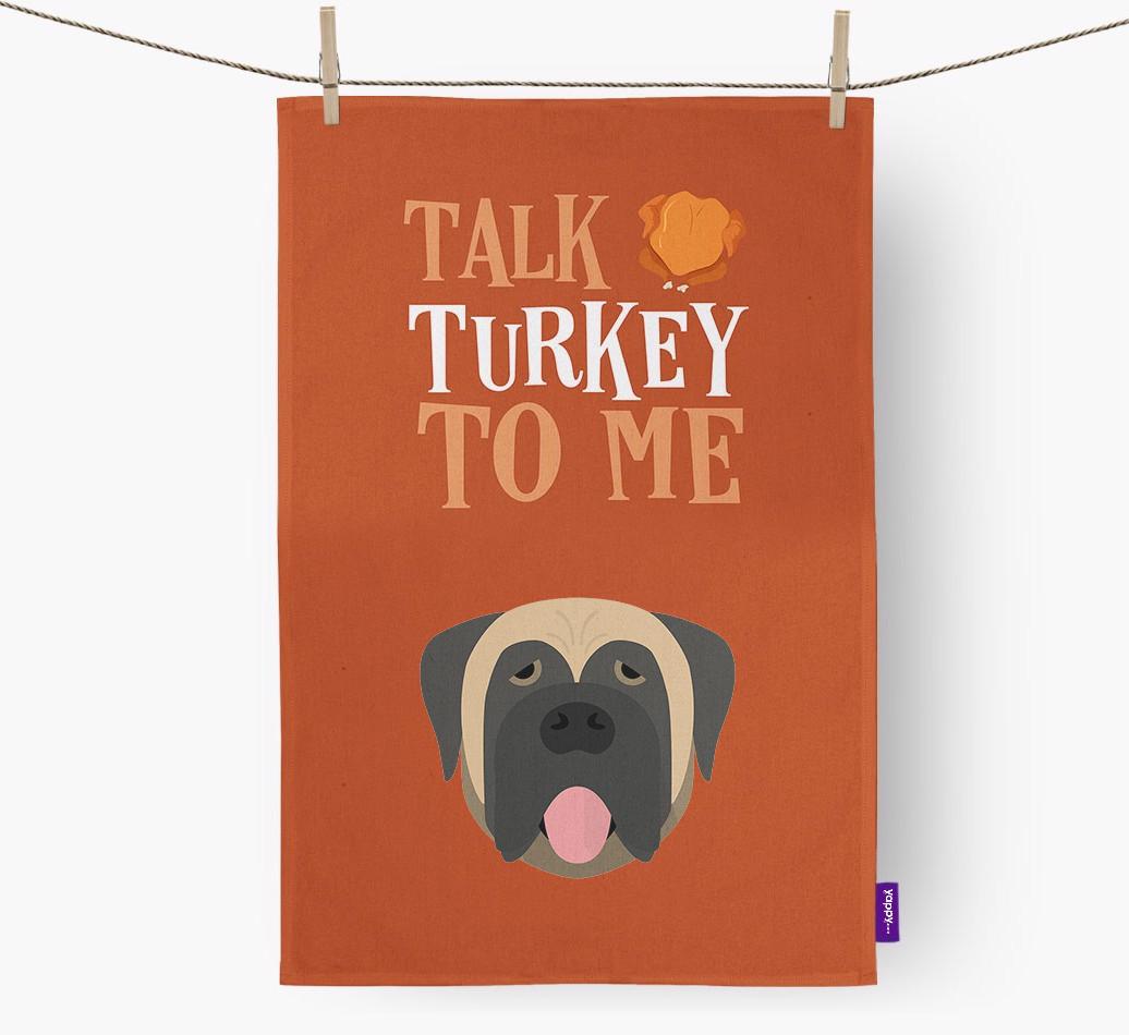 Talk Turkey To Me: Personalized {breedFullName} Dish Towel