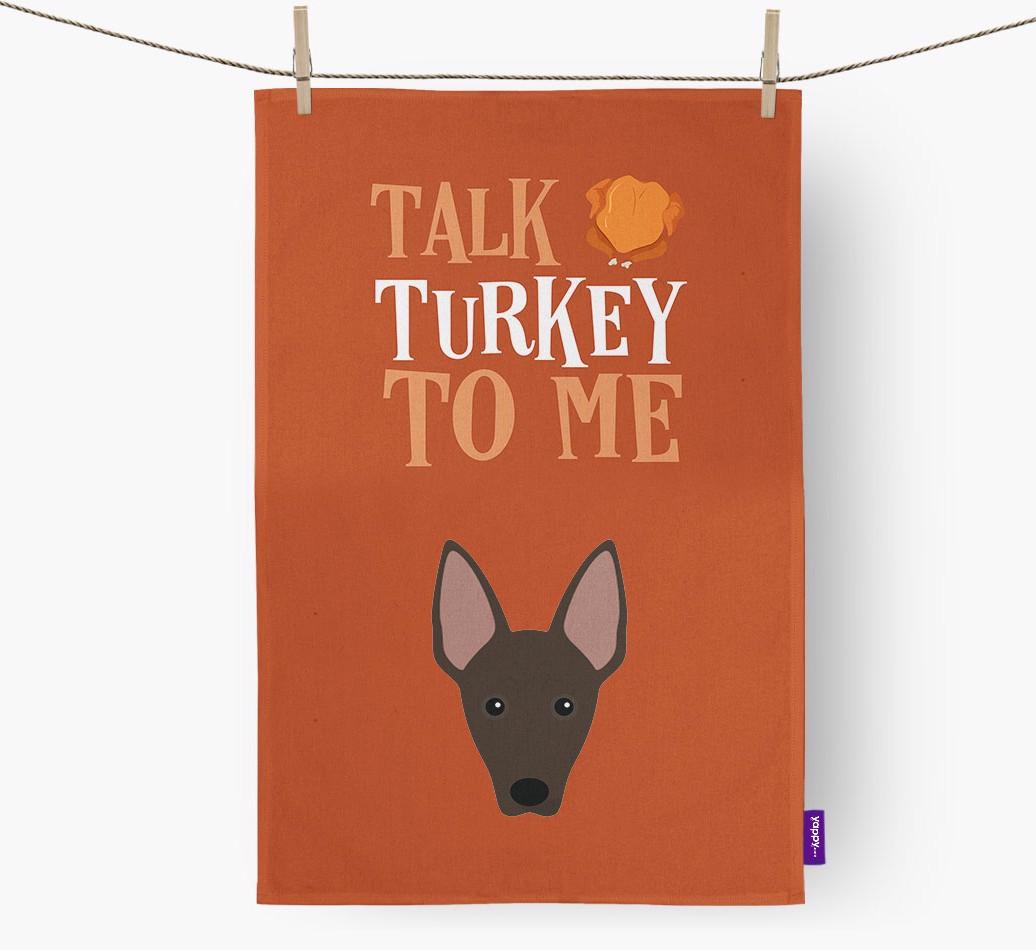 Talk Turkey To Me: Personalized {breedFullName} Dish Towel