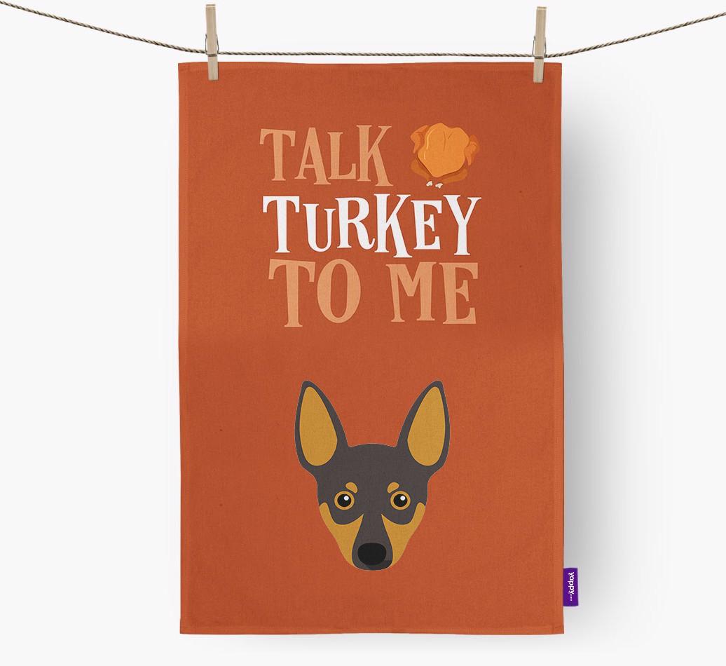 Talk Turkey To Me: Personalized {breedFullName} Dish Towel