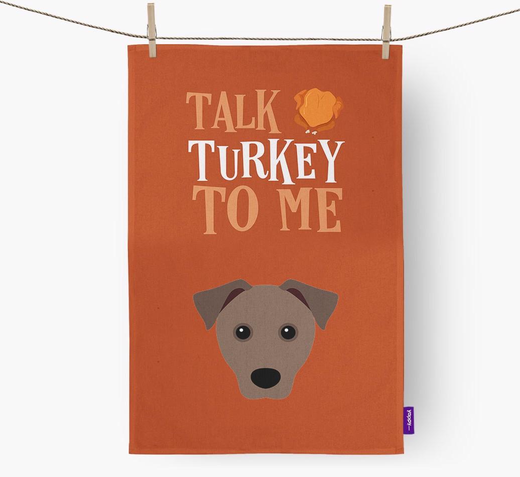 Talk Turkey To Me: Personalized {breedFullName} Dish Towel