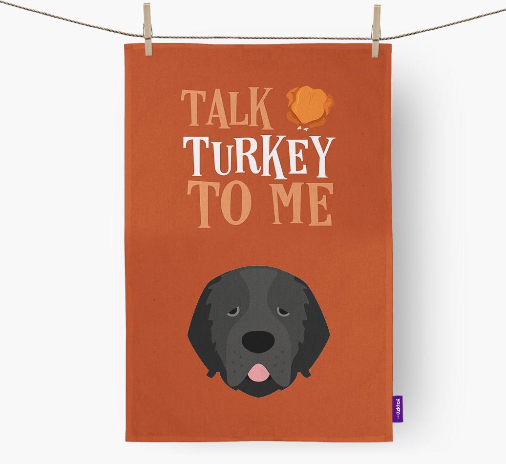 Talk Turkey To Me: Personalized {breedFullName} Dish Towel