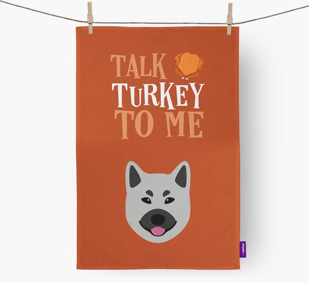 Talk Turkey To Me: Personalised {breedFullName} Tea Towel
