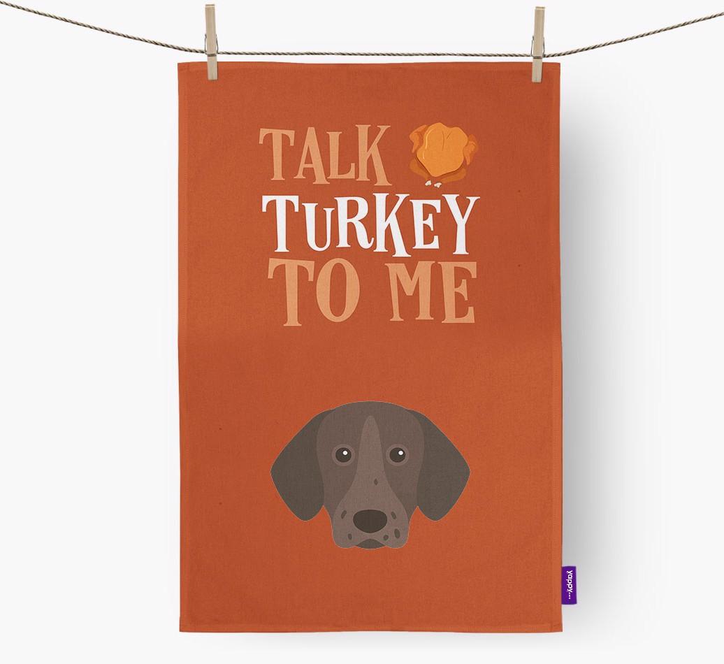 Talk Turkey To Me: Personalized {breedFullName} Dish Towel