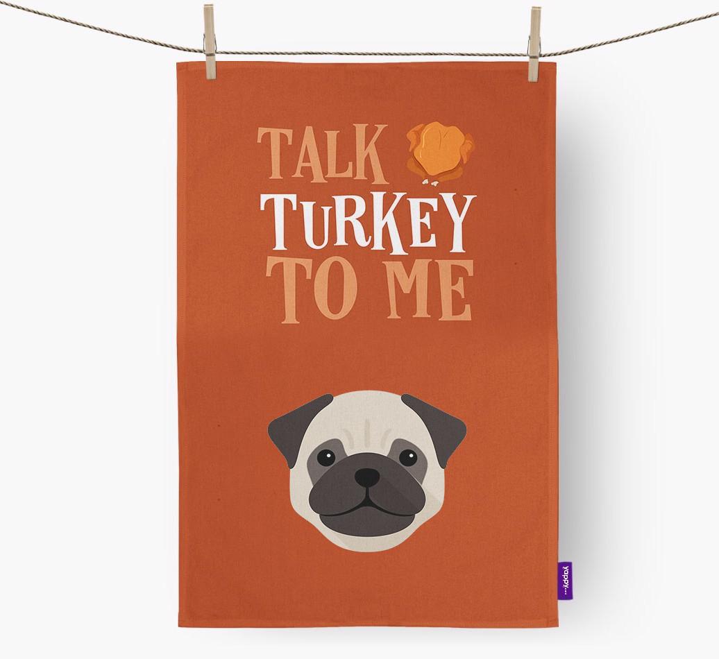 Talk Turkey To Me: Personalized {breedFullName} Dish Towel