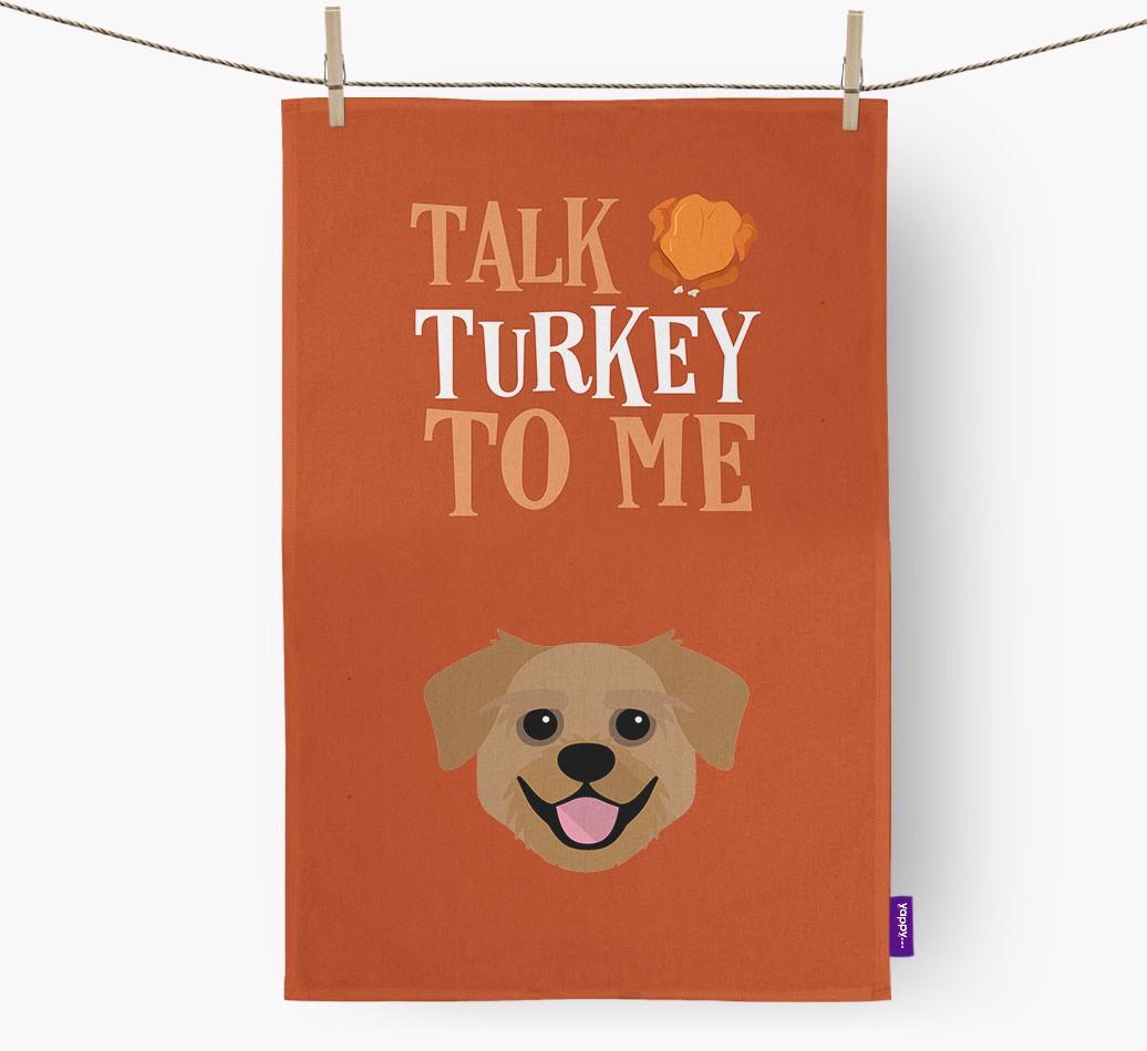 Talk Turkey To Me: Personalized {breedFullName} Dish Towel