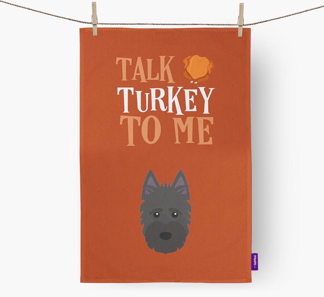 Talk Turkey To Me: Personalized {breedFullName} Dish Towel