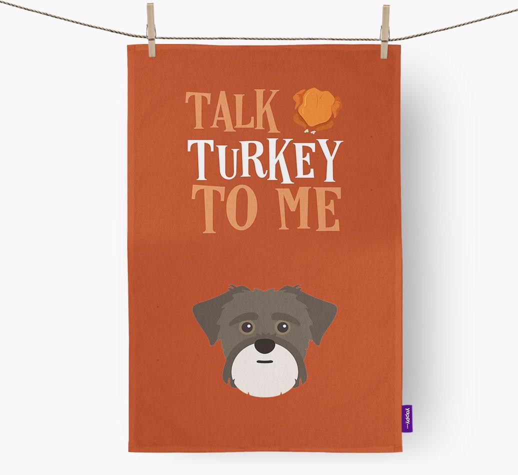 Talk Turkey To Me: Personalized {breedFullName} Dish Towel