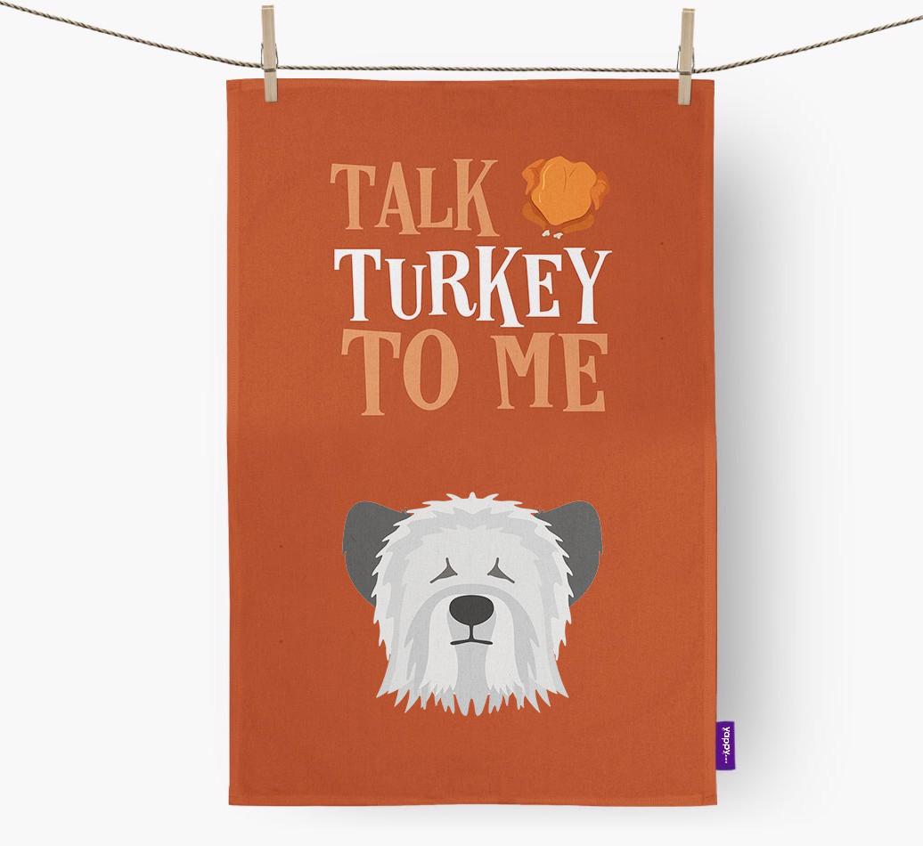 Talk Turkey To Me: Personalized {breedFullName} Dish Towel
