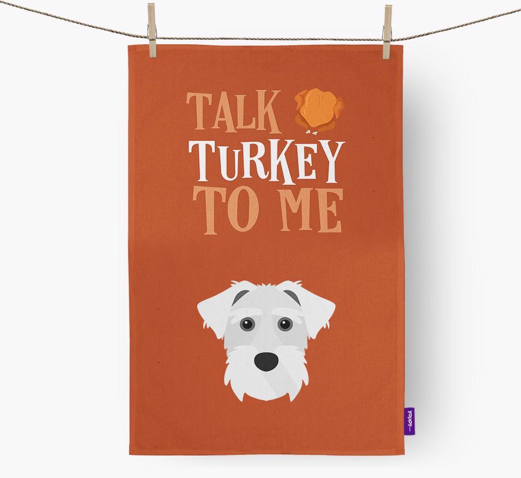 Talk Turkey To Me: Personalized {breedFullName} Dish Towel