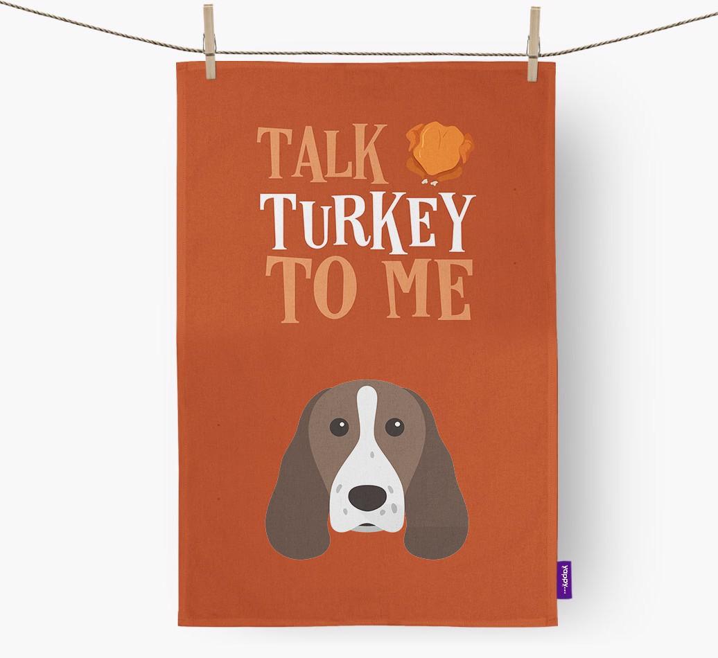 Talk Turkey To Me: Personalized {breedFullName} Dish Towel