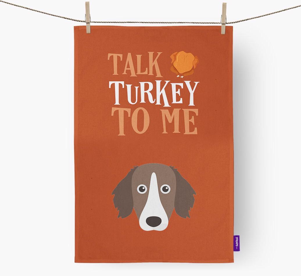 Talk Turkey To Me: Personalized {breedFullName} Dish Towel