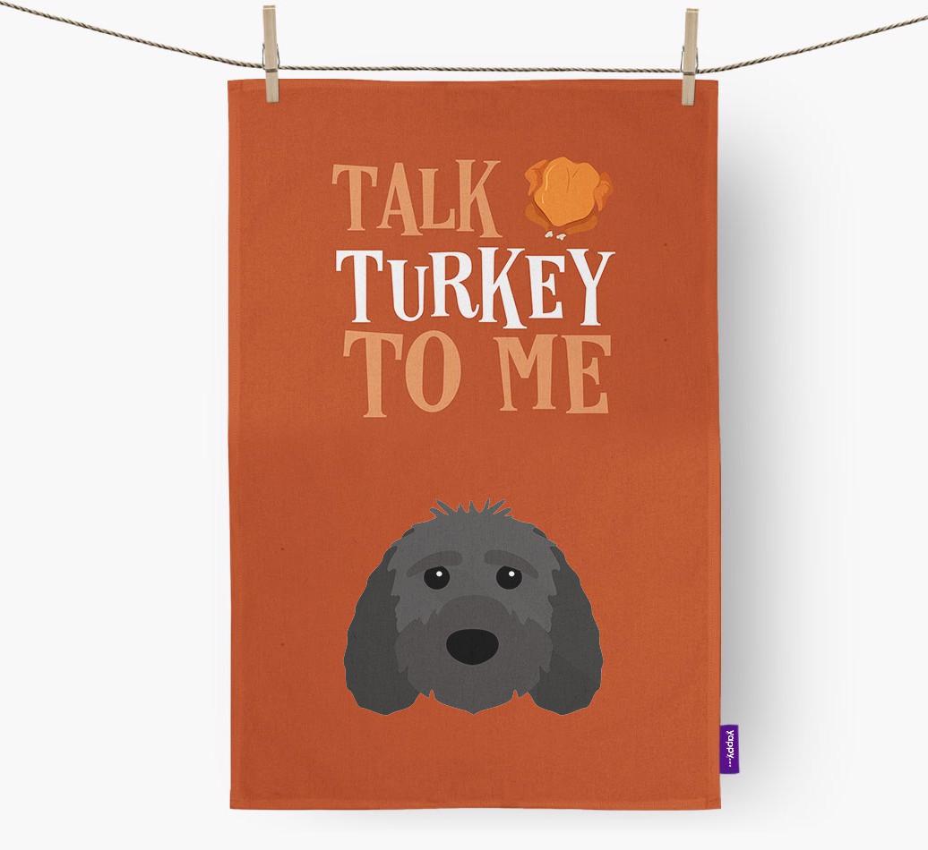 Talk Turkey To Me: Personalized {breedFullName} Dish Towel