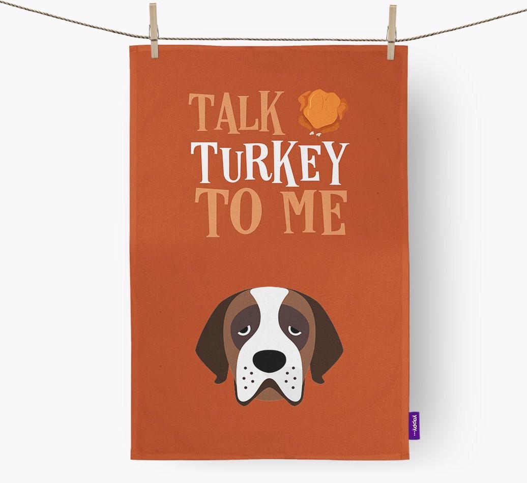 Talk Turkey To Me: Personalized {breedFullName} Dish Towel