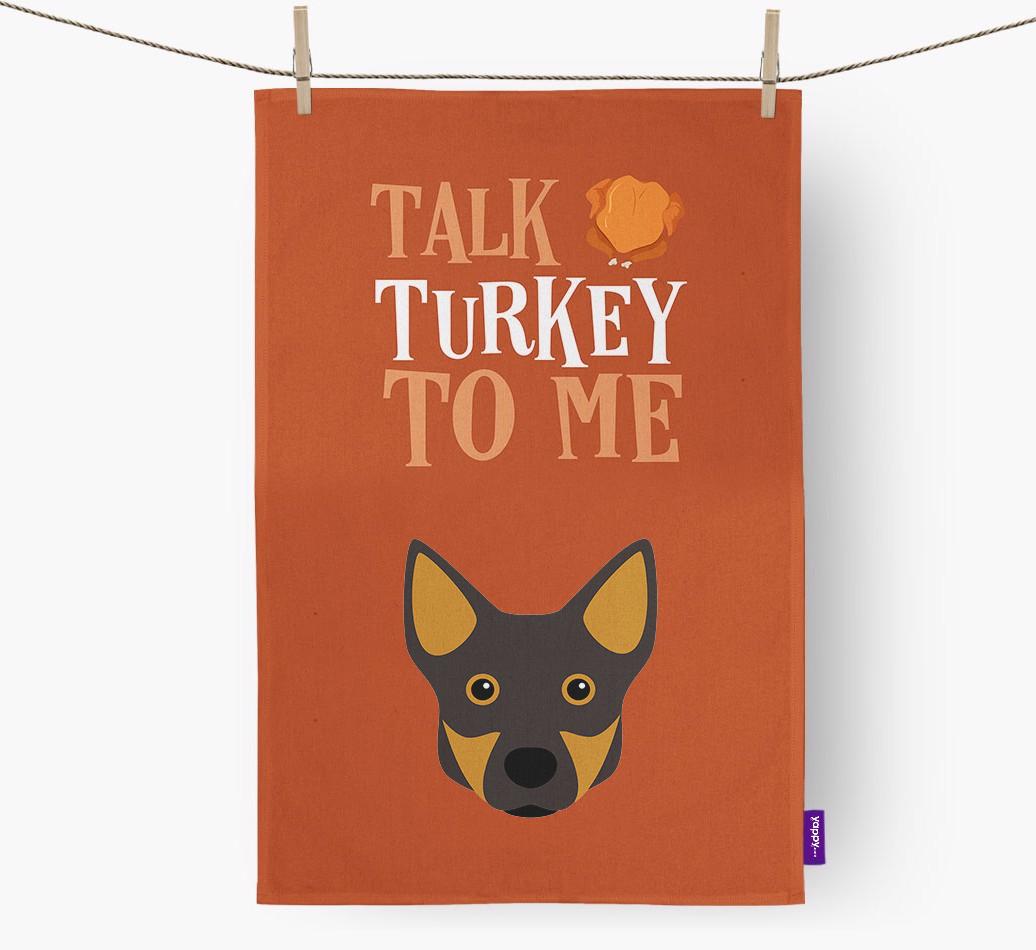 Talk Turkey To Me: Personalized {breedFullName} Dish Towel