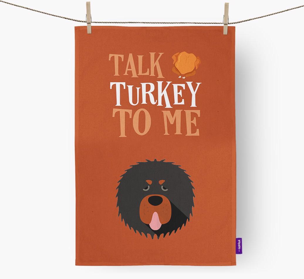 Talk Turkey To Me: Personalized {breedFullName} Dish Towel