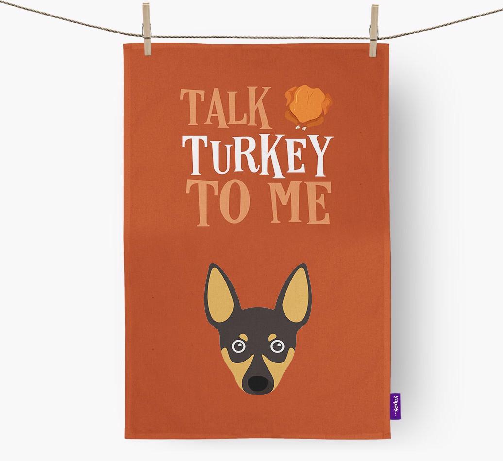 Talk Turkey To Me: Personalized {breedFullName} Dish Towel