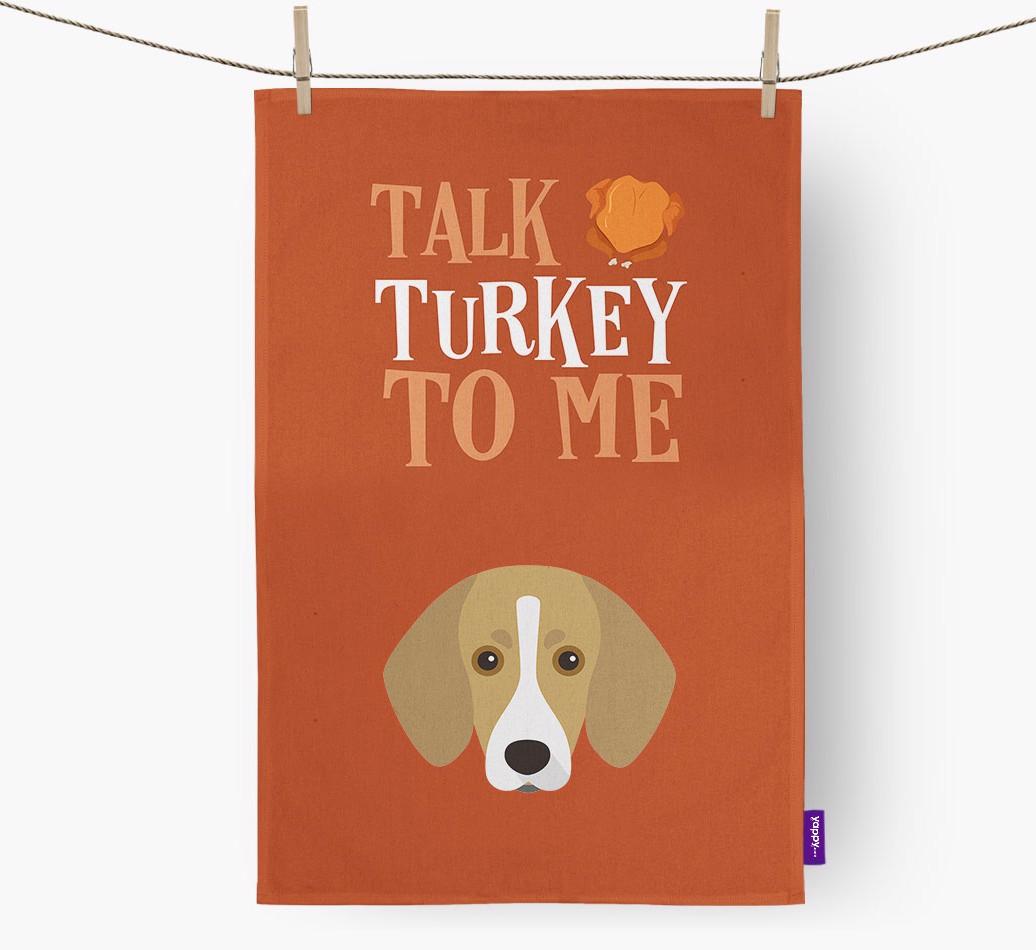 Talk Turkey To Me: Personalized {breedFullName} Dish Towel