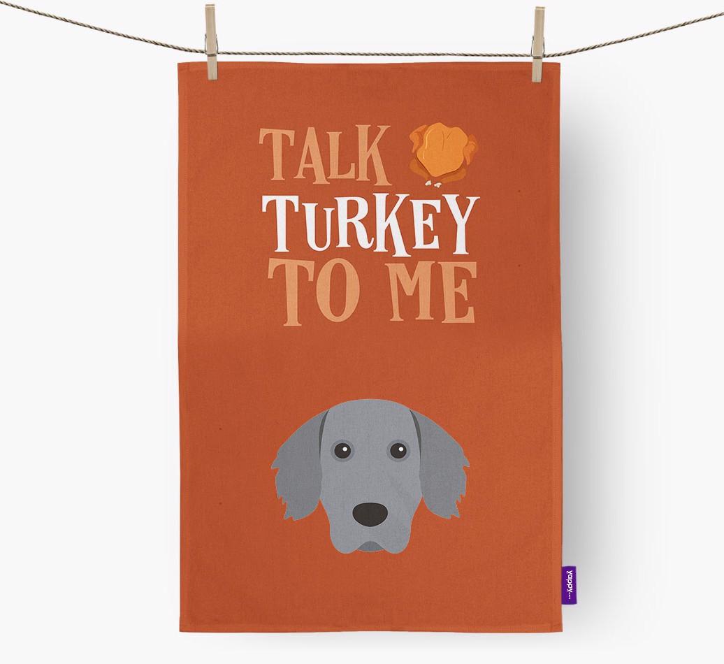 Talk Turkey To Me: Personalized {breedFullName} Dish Towel