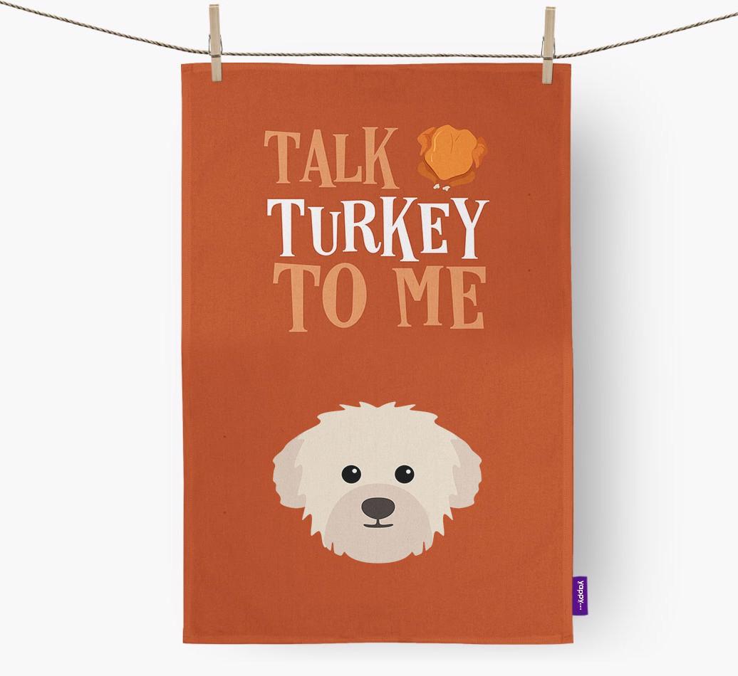 Talk Turkey To Me: Personalized {breedFullName} Dish Towel