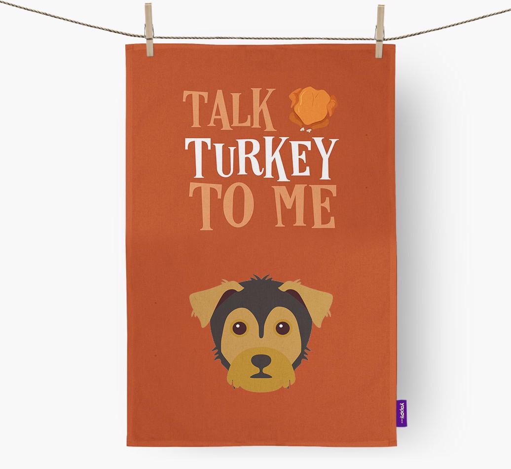 Talk Turkey To Me: Personalized {breedFullName} Dish Towel