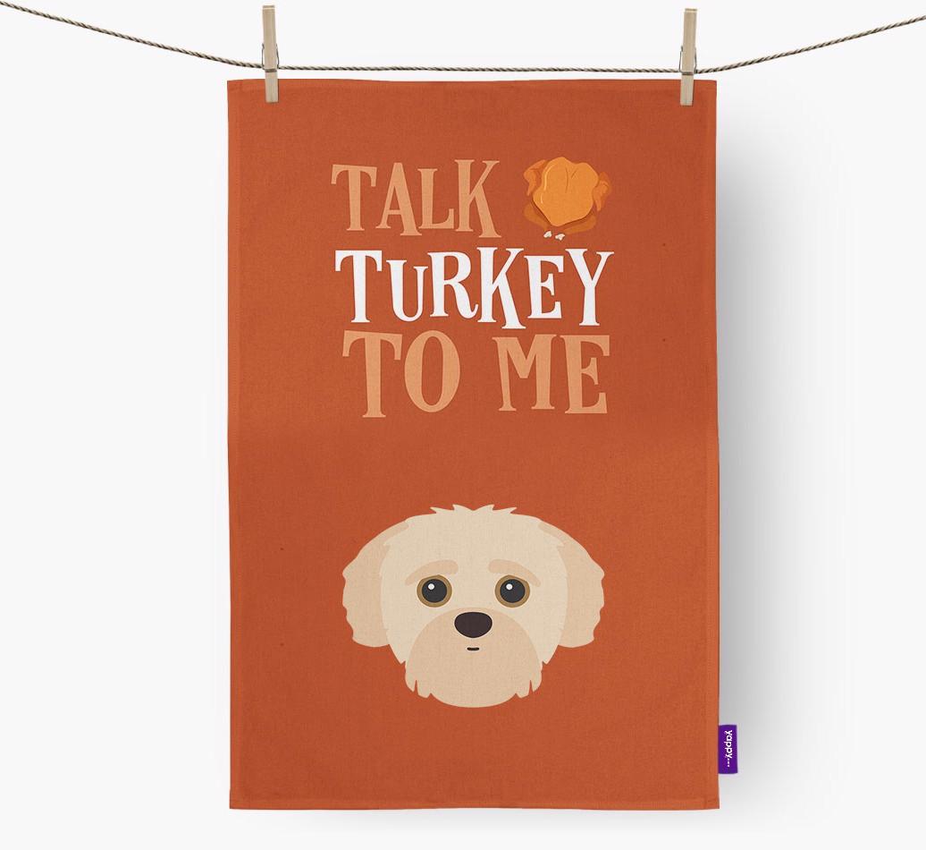 Talk Turkey To Me: Personalized {breedFullName} Dish Towel
