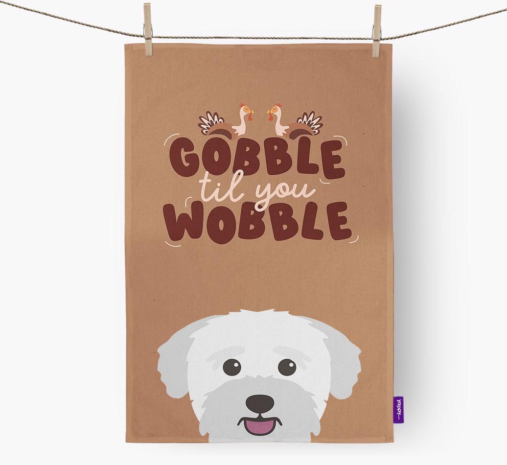 Gobble Til You Wobble: Personalised {breedFullName} Tea Towel