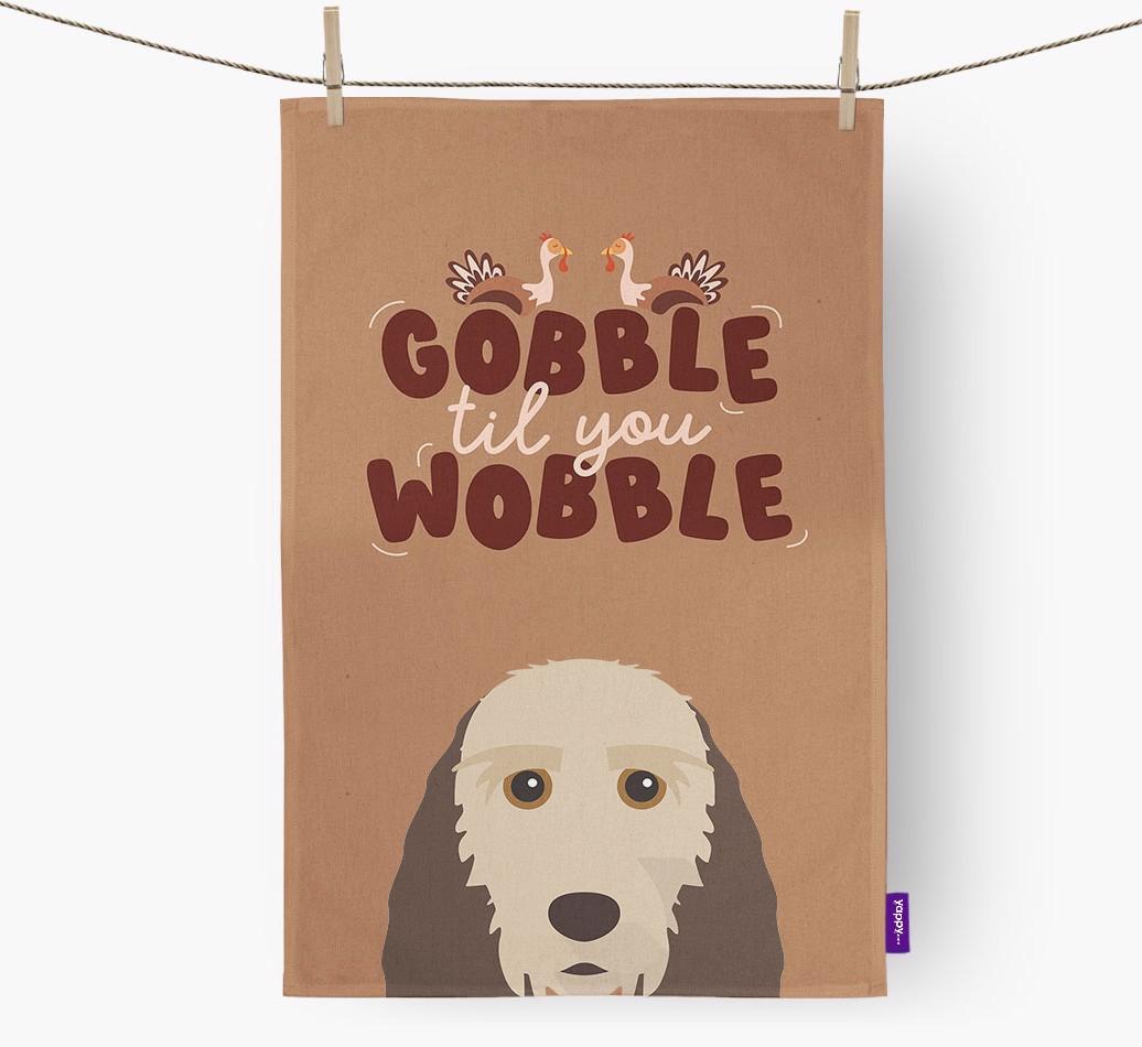 Gobble Til You Wobble: Personalized {breedFullName} Dish Towel