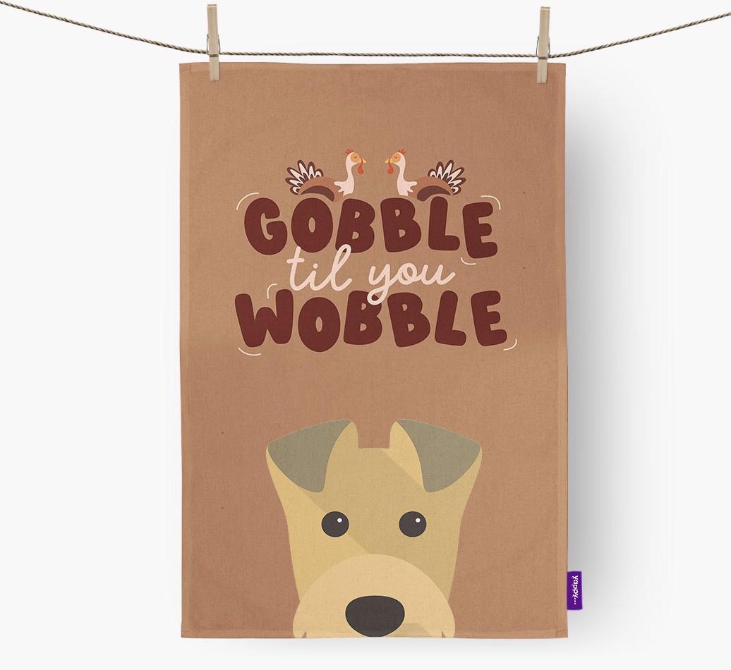 Gobble Til You Wobble: Personalised {breedFullName} Tea Towel