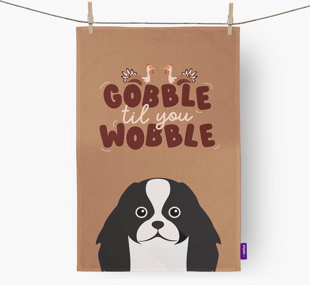 Gobble Til You Wobble: Personalized {breedFullName} Dish Towel