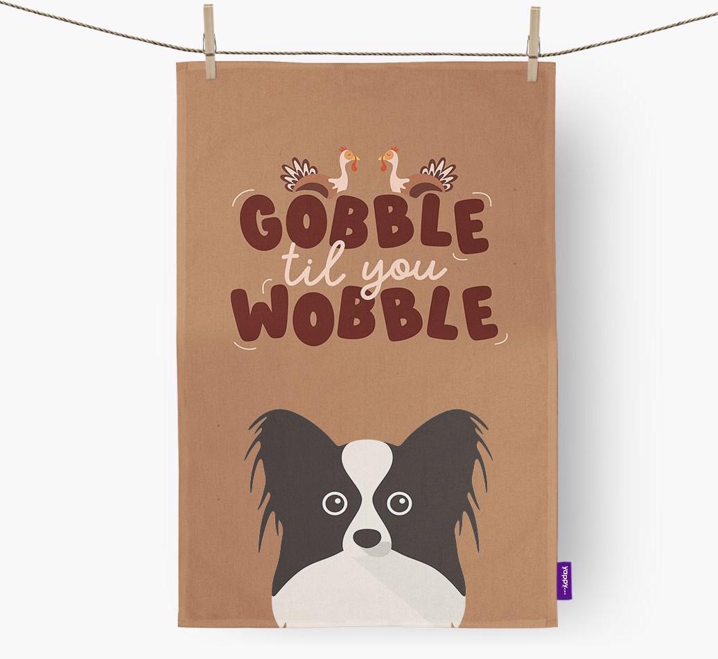 Gobble Til You Wobble: Personalized {breedFullName} Dish Towel