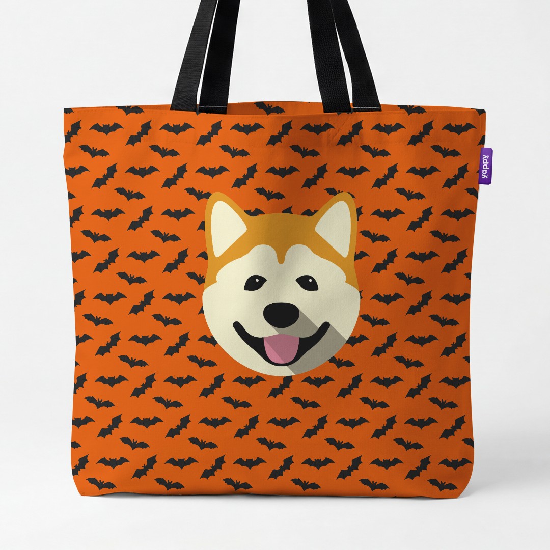 'Bat Attack' - Personalized {breedCommonName} Canvas Bag