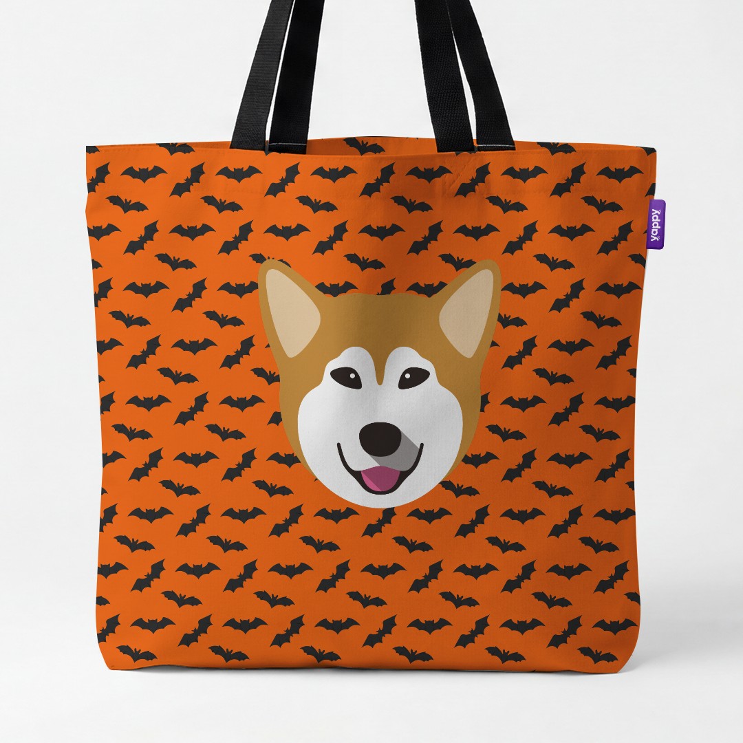 'Bat Attack' - Personalized {breedCommonName} Canvas Bag