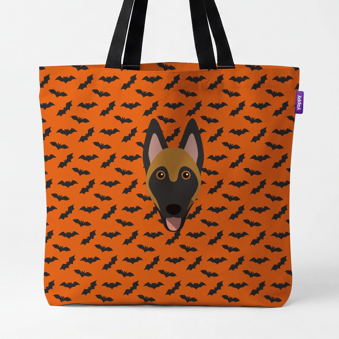 'Bat Attack' - Personalised {breedCommonName} Canvas Bag