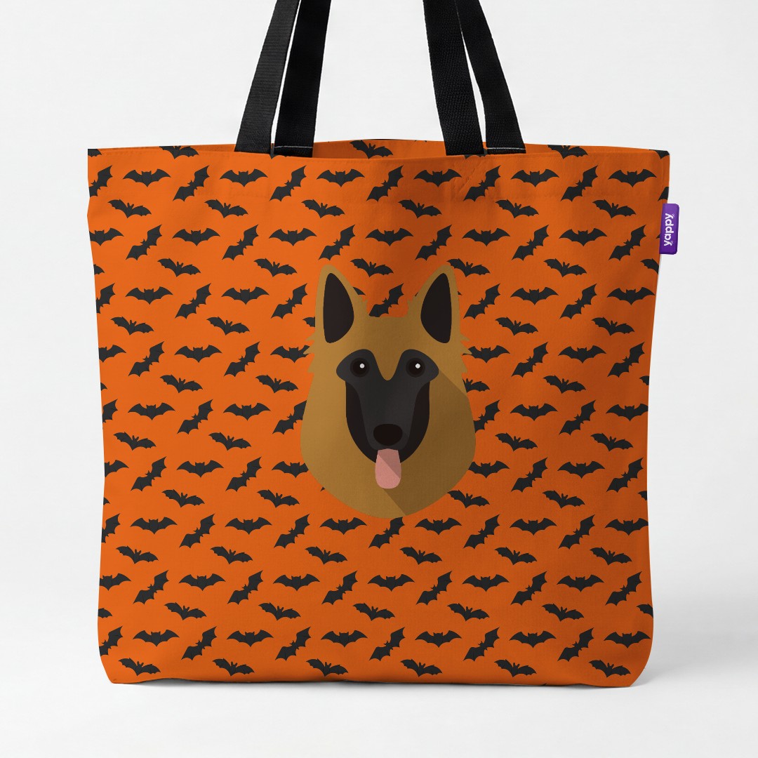 'Bat Attack' - Personalized {breedCommonName} Canvas Bag