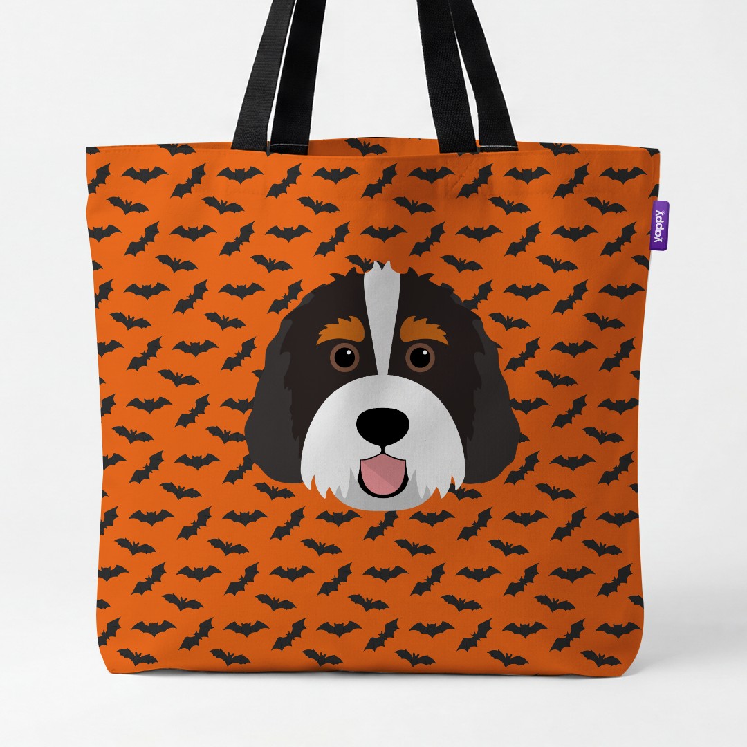 'Bat Attack' - Personalised {breedCommonName} Canvas Bag